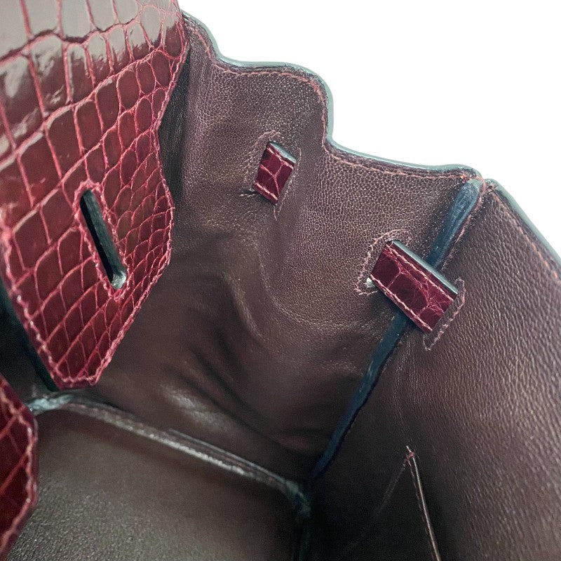 エルメス HERMES バーキン30 □M刻 ブルゴーニュ シルバー金具 ニロティカスリセ レディース ハンドバッグ