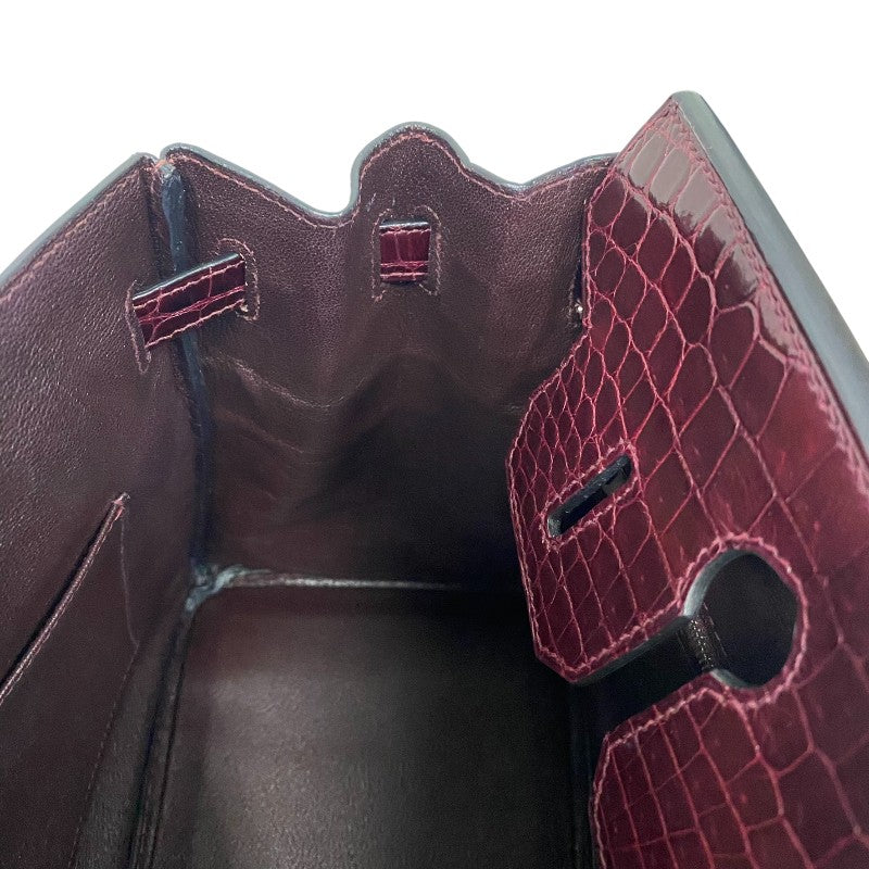 エルメス HERMES バーキン30 □M刻 ブルゴーニュ シルバー金具 ニロティカスリセ レディース ハンドバッグ