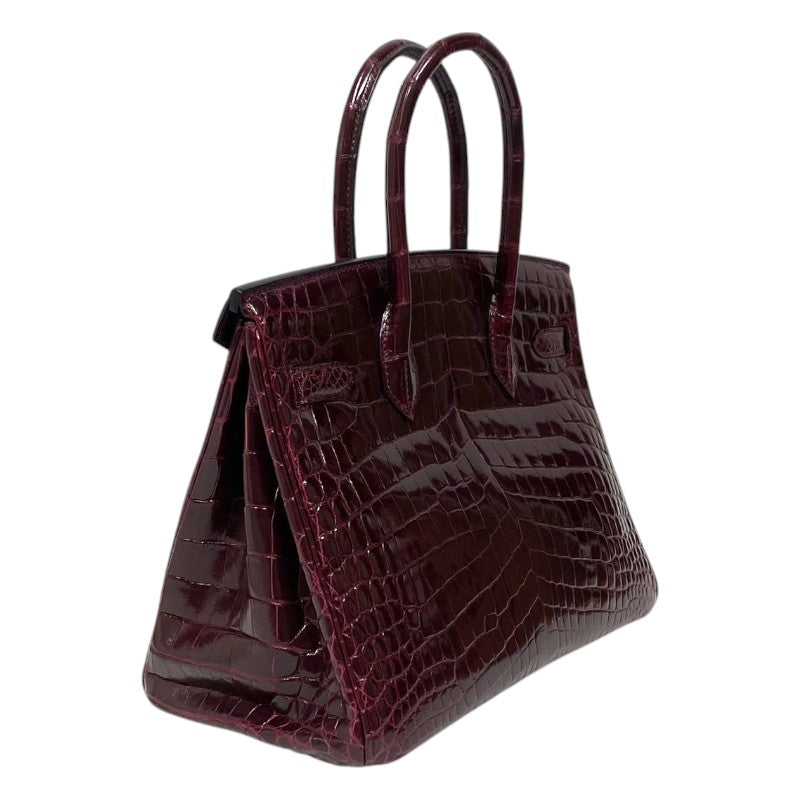エルメス HERMES バーキン30 □M刻 ブルゴーニュ シルバー金具 ニロティカスリセ レディース ハンドバッグ