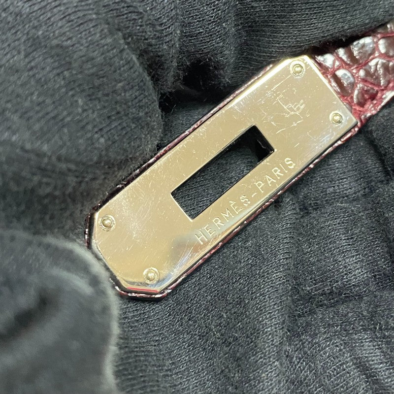 エルメス HERMES バーキン30 □M刻 ブルゴーニュ シルバー金具 ニロティカスリセ レディース ハンドバッグ