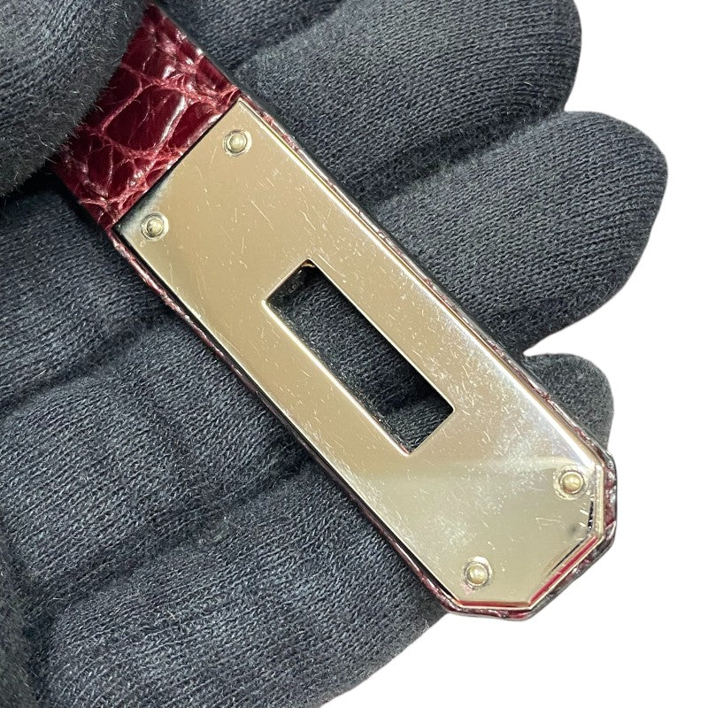 エルメス HERMES バーキン30 □M刻 ブルゴーニュ シルバー金具 ニロティカスリセ レディース ハンドバッグ