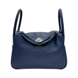 エルメス HERMES リンディ26 ヴェルソ Z刻印 ブルーサフィール×ブルーフリーダ シルバー金具 スイフト レディース ショルダーバッグ