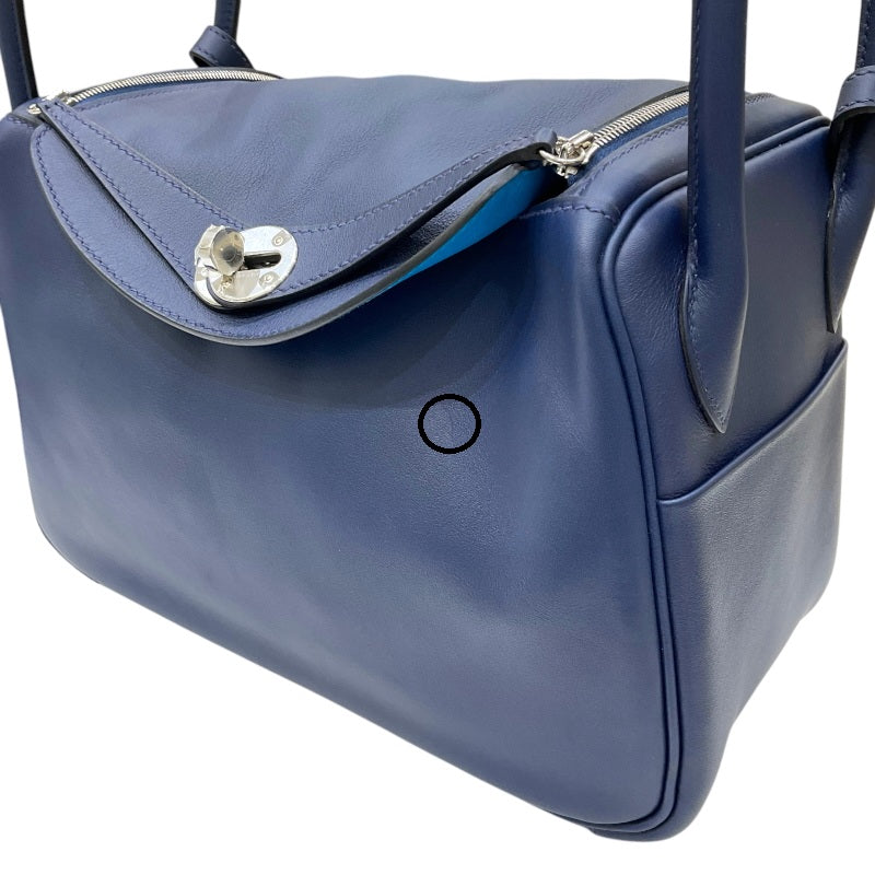 エルメス HERMES リンディ26 ヴェルソ Z刻印 ブルーサフィール×ブルーフリーダ シルバー金具 スイフト レディース ショルダーバッグ