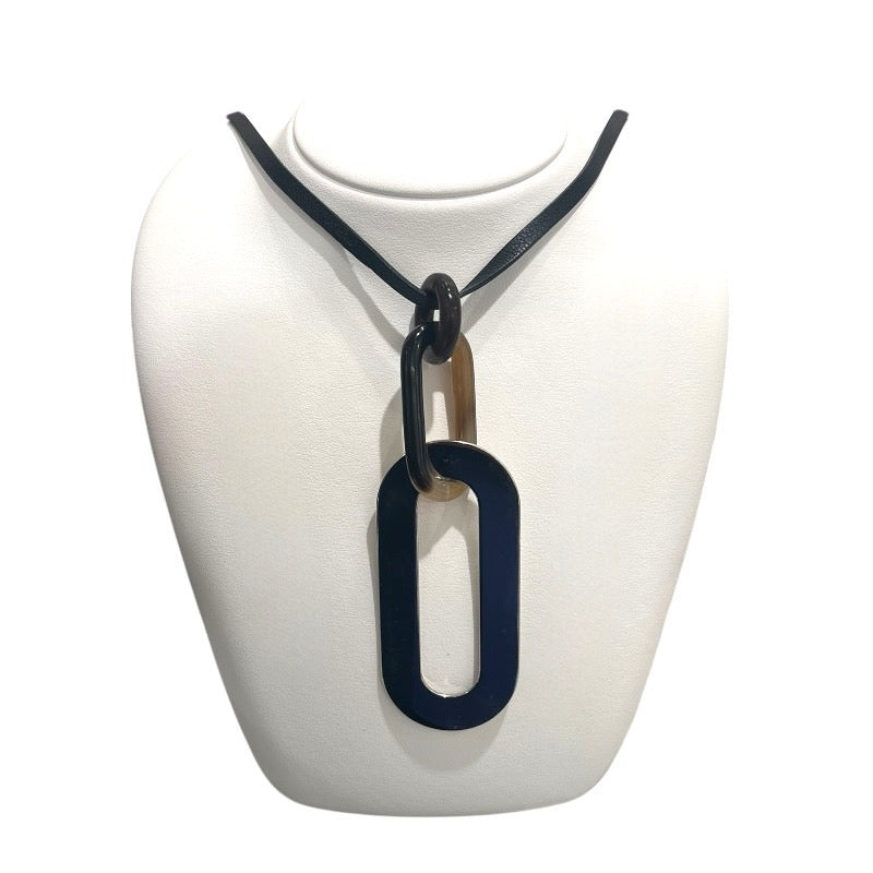 エルメス HERMES メヤンスネックレス ブラウン SV金具 メタル/バッファロー アクセサリー