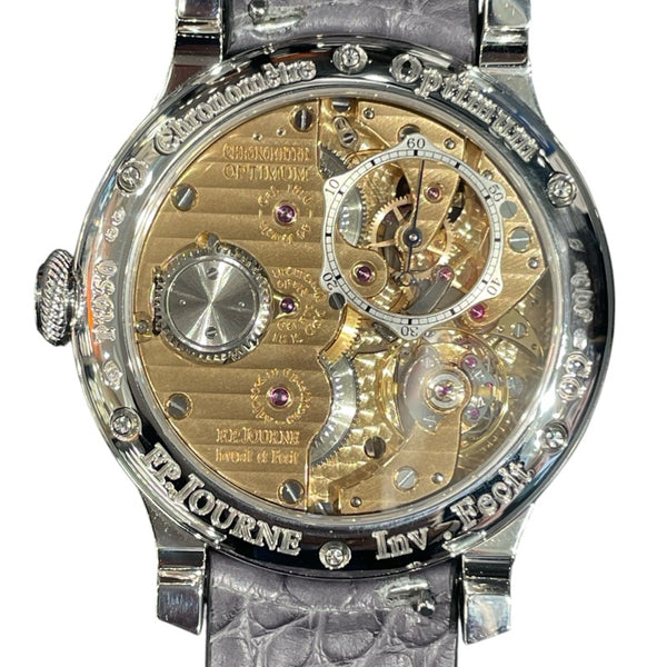 F.P.JOURNE クロノメーター オプティマム fpj011 グレー PT/革ベルト 手巻き メンズ 腕時計