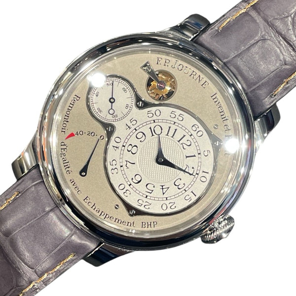F.P.JOURNE クロノメーター オプティマム fpj011 グレー PT/革ベルト 手巻き メンズ 腕時計