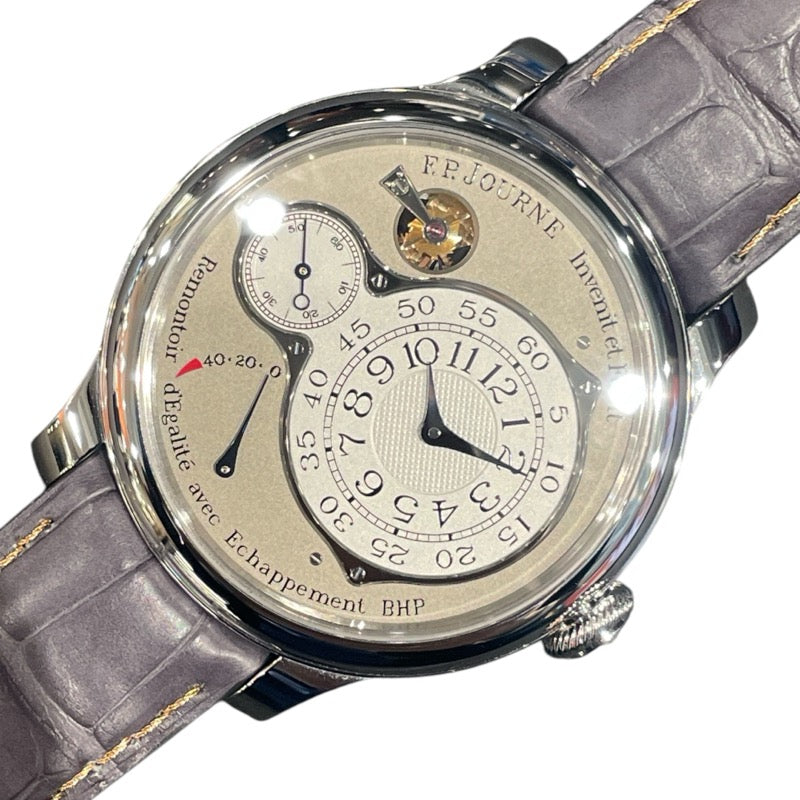 F.P.JOURNE クロノメーター オプティマム fpj011 グレー PT/革ベルト 手巻き メンズ 腕時計