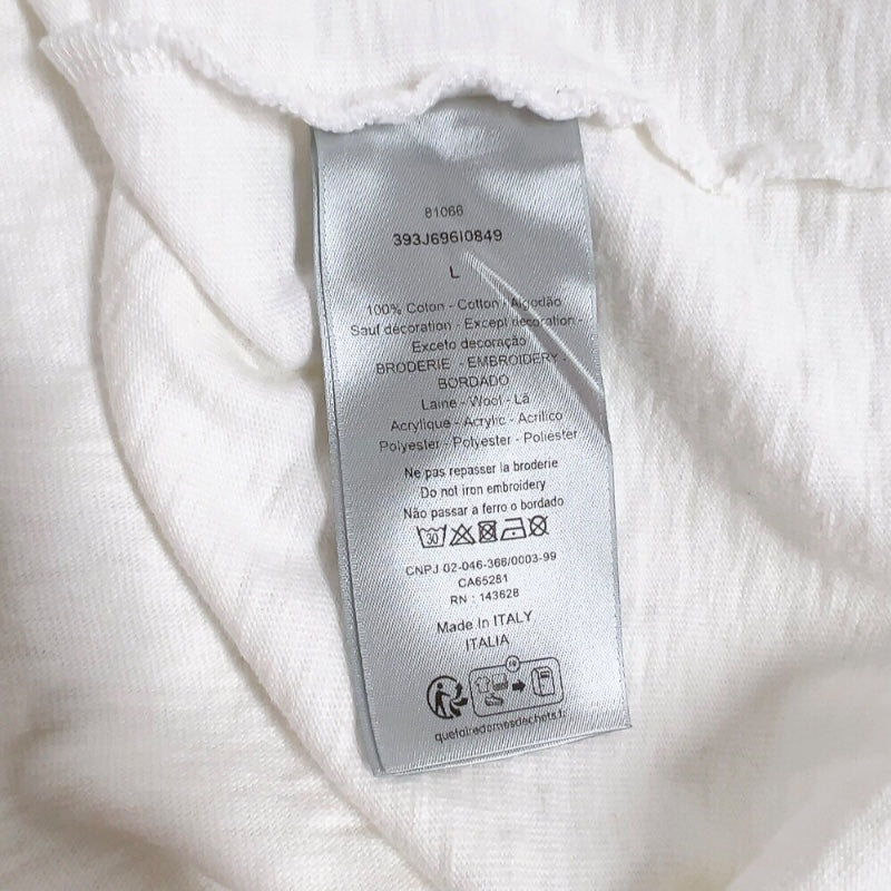 クリスチャン・ディオール Christian Dior ×DENIM TEARS　ロゴ　刺繍Tシャツ 393J696I0849 ホワイト コットン メンズ 半袖Ｔシャツ