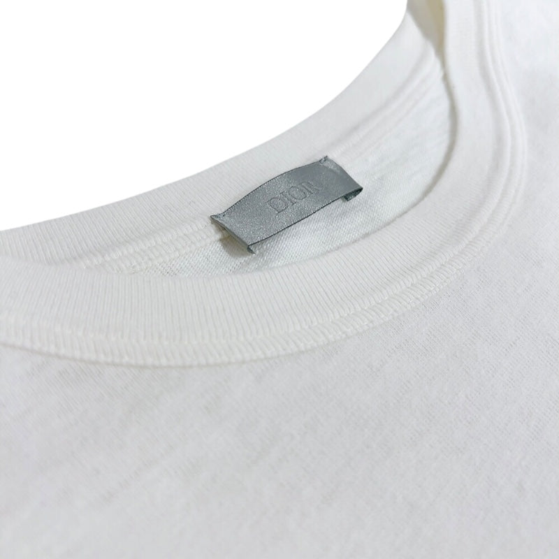 クリスチャン・ディオール Christian Dior ×DENIM TEARS　ロゴ　刺繍Tシャツ 393J696I0849 ホワイト コットン メンズ 半袖Ｔシャツ