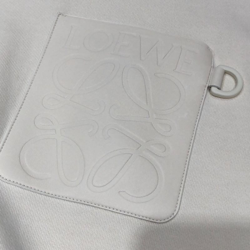 ロエベ LOEWE アナグラムレザーパッチスウェットパーカー H526Y25X23 クリーム コットン メンズ パーカー