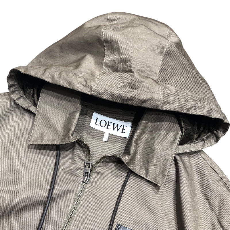 ロエベ LOEWE アナグラムレザーパッチフーデッドジャケット H526Y02W94 カーキ コットン メンズ その他アウター