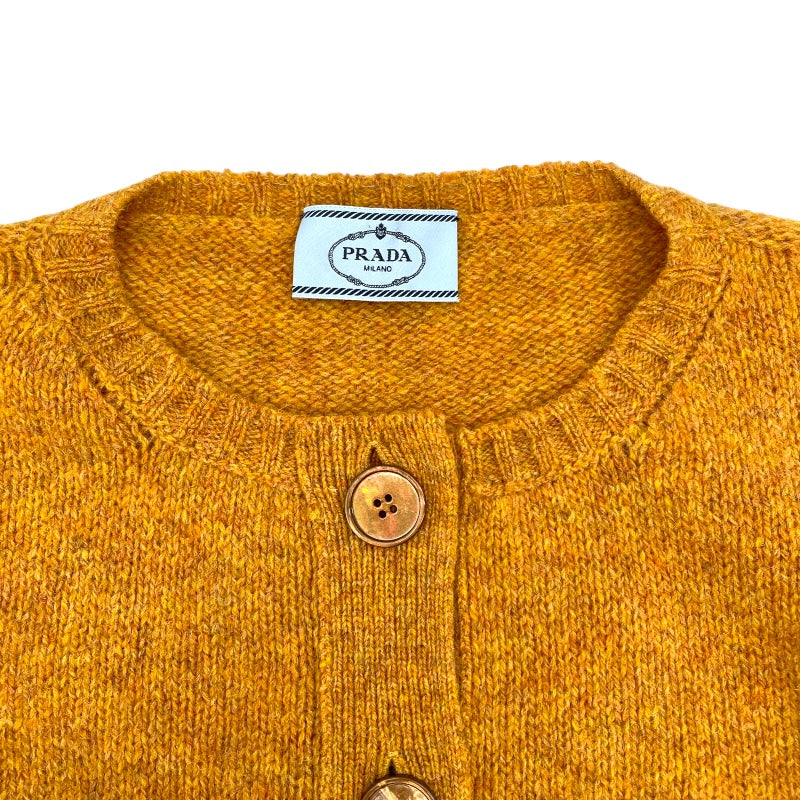 プラダ PRADA ニットカーディガン イエロー ウール セーター レディース 中古 プラダ PRADA ニットカーディガン イエロー ウール レディース