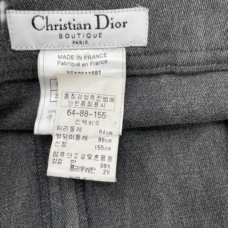 クリスチャン・ディオール Christian Dior ベルテッドデザインスカート 3E12033591 グレー コットン レディース スカート