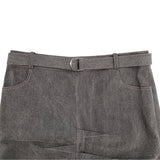 クリスチャン・ディオール Christian Dior ベルテッドデザインスカート 3E12033591 グレー コットン レディース スカート