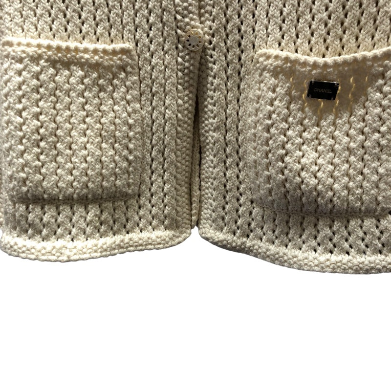 シャネル CHANEL クロシェニットジャケット P21109 クリーム コットン レディース その他アウター