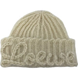 ロエベ LOEWE ロゴニットキャップ アイボリー モヘヤ レディース その他ファッション雑貨