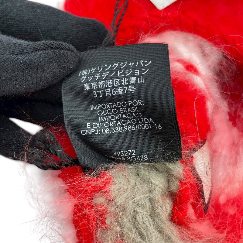 グッチ GUCCI ニットベレー帽 429845 レッド アンゴラ レディース その他ファッション雑貨