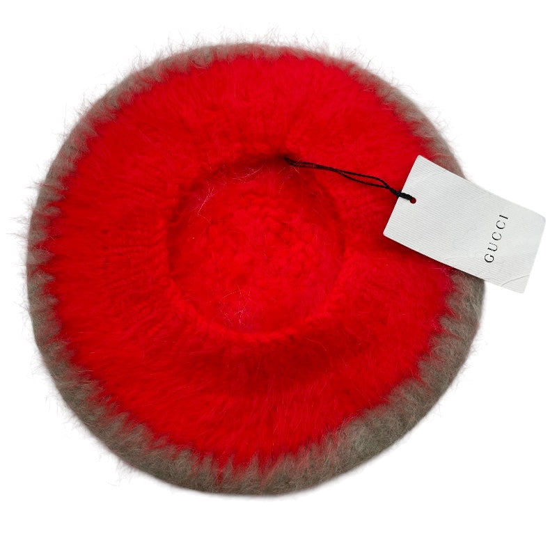 グッチ GUCCI ニットベレー帽 429845 レッド アンゴラ レディース その他ファッション雑貨