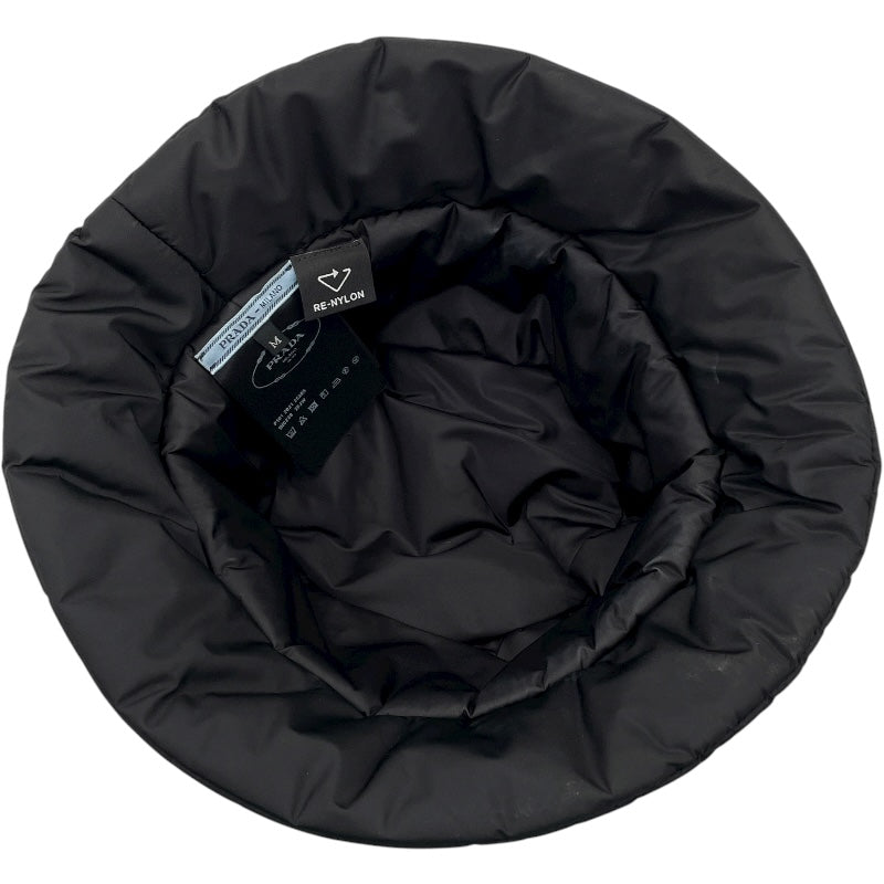 プラダ PRADA ロゴプリントボリュームバケットハット 1HC248 ブラック ナイロン ユニセックス その他ファッション雑貨