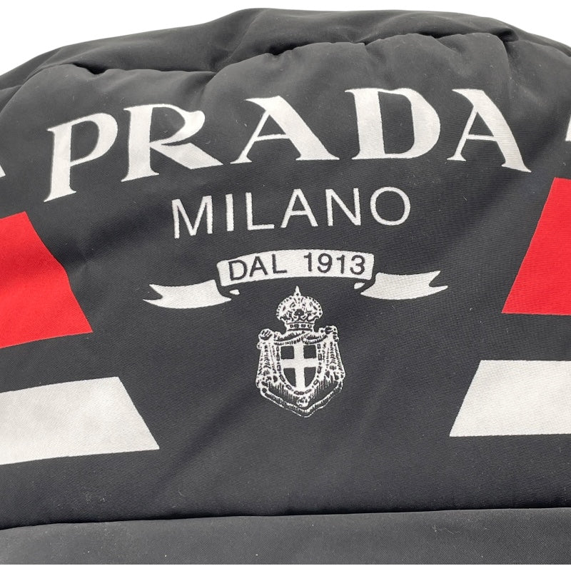 プラダ PRADA ロゴプリントボリュームバケットハット 1HC248 ブラック ナイロン ユニセックス その他ファッション雑貨