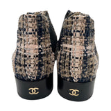 シャネル CHANEL ミックスツイードショートブーツ G34243 ブラック×マルチカラー ツイード レディース ブーツ