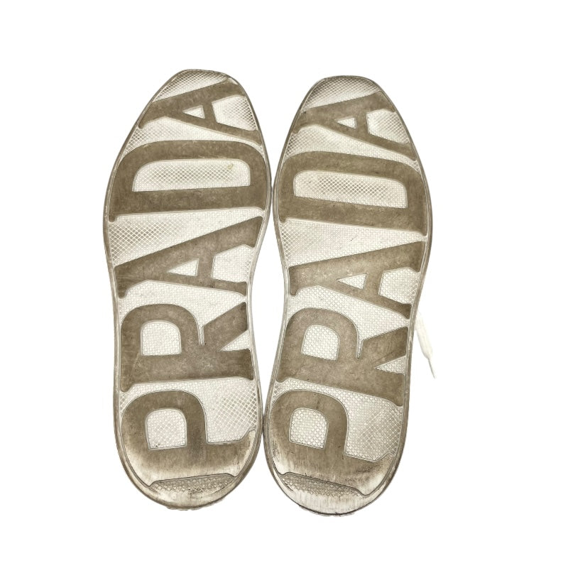プラダ PRADA ウィングチップ ローカットスニーカー シルバー レディース スニーカー