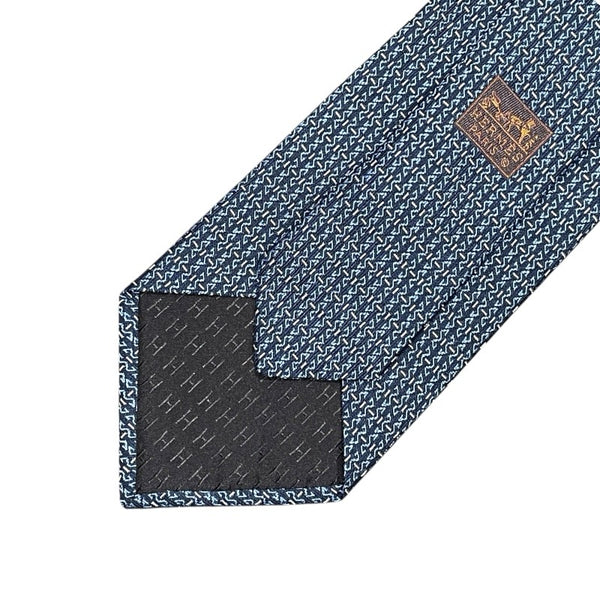 エルメス HERMES シルクネクタイ 659079T ネイビー シルク100％ メンズ ネクタイ