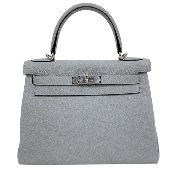 エルメス HERMES ケリー28 内縫い W刻印　(2024年製) ブルーグライシエ シルバー金具 トゴ レディース ショルダーバッグ