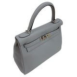 エルメス HERMES ケリー28 内縫い W刻印　(2024年製) ブルーグライシエ シルバー金具 トゴ レディース ショルダーバッグ