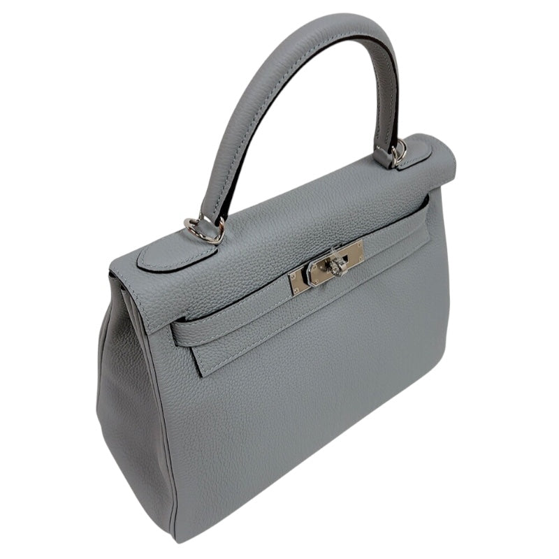 エルメス HERMES ケリー28 内縫い W刻印　(2024年製) ブルーグライシエ シルバー金具 トゴ レディース ショルダーバッグ