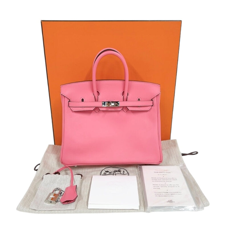 エルメス HERMES バーキン25 A刻印（2017年製) ローズアザレ　シルバー金具 スイフト レディース ハンドバッグ