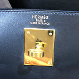 エルメス HERMES ケリー32　内縫い □F刻印 ブラック GD金具 ボックスカーフ ユニセックス ショルダーバッグ