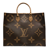 ルイ・ヴィトン LOUIS VUITTON オンザゴーGM M45320 ブラウン ジャイアント・リバース レディース トートバッグ