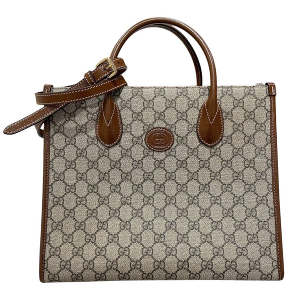 グッチ GUCCI GGスプリームハンドバッグ 659983 ブラウン GGスプリームキャンバス レディース ハンドバッグ