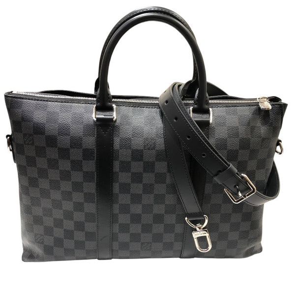 ルイ・ヴィトン LOUIS VUITTON アントンブリーフケース N40024 ブラック　シルバー金具 ダミエ・グラフィット メンズ ハンドバッグ