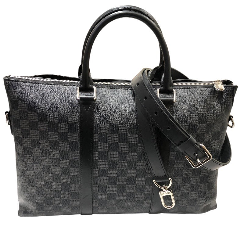 ルイ・ヴィトン LOUIS VUITTON アントンブリーフケース N40024 ブラック　シルバー金具 ダミエ・グラフィット メンズ ハンドバッグ