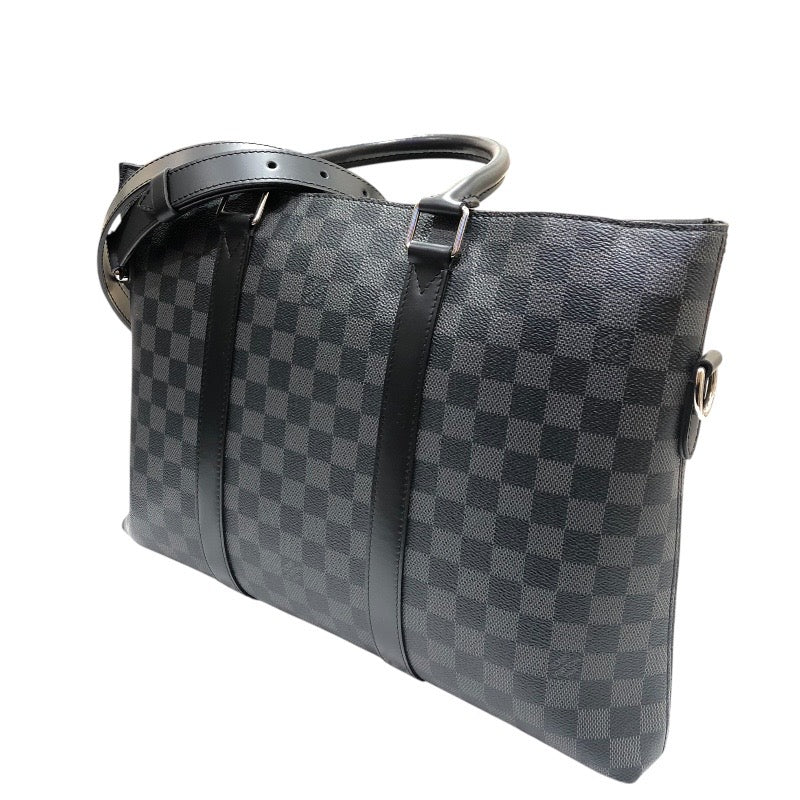 ルイ・ヴィトン LOUIS VUITTON アントンブリーフケース N40024 ブラック　シルバー金具 ダミエ・グラフィット メンズ ハンドバッグ