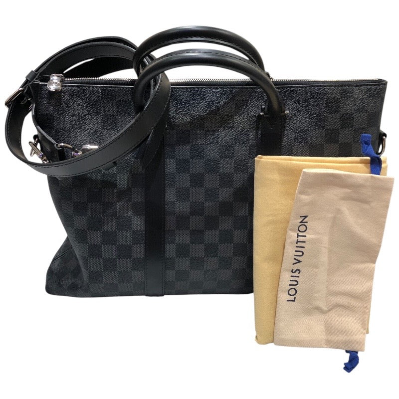 ルイ・ヴィトン LOUIS VUITTON アントンブリーフケース N40024 ブラック　シルバー金具 ダミエ・グラフィット メンズ ハンドバッグ