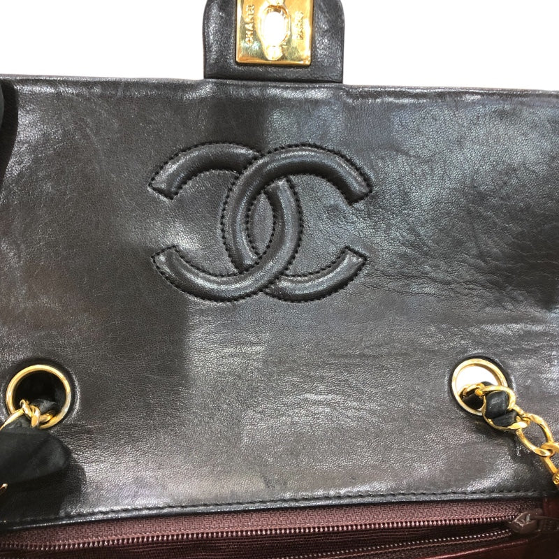 シャネル CHANEL マトラッセチェーンショルダーバッグ ブラック　ゴールド金具 ラムスキン レディース ショルダーバッグ