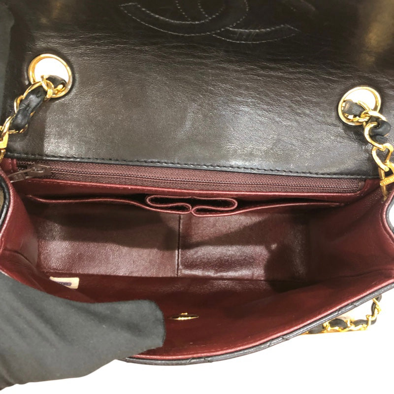 シャネル CHANEL マトラッセチェーンショルダーバッグ ブラック　ゴールド金具 ラムスキン レディース ショルダーバッグ