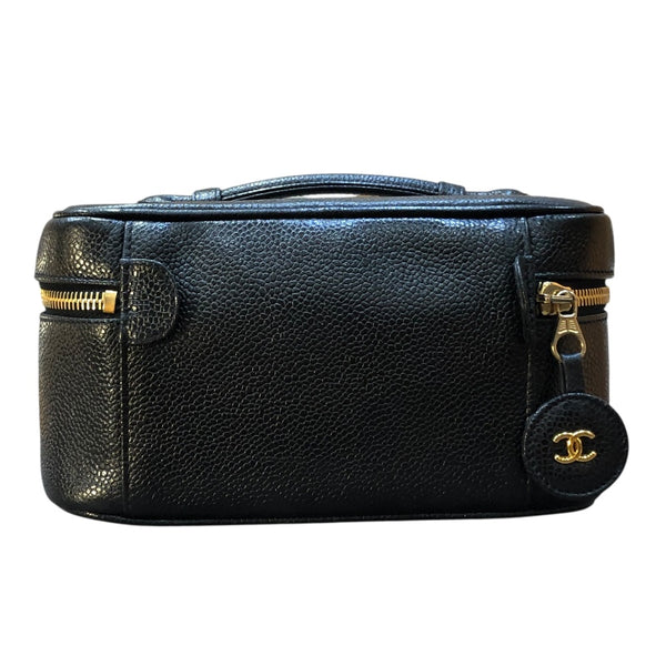 シャネル CHANEL パニティ A01997 ブラック/ゴールド金具 キャビアスキン レディース ハンドバッグ