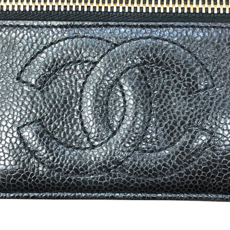 シャネル CHANEL パニティ A01997 ブラック/ゴールド金具 キャビアスキン レディース ハンドバッグ