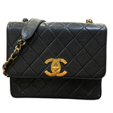 シャネル CHANEL チェーンショルダー ブラック　GD金具 ラムスキン ユニセックス ショルダーバッグ