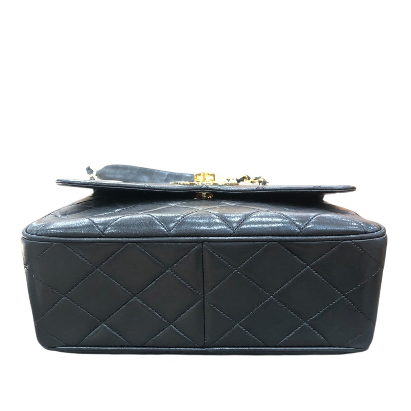 シャネル CHANEL チェーンショルダー ブラック　GD金具 ラムスキン ユニセックス ショルダーバッグ