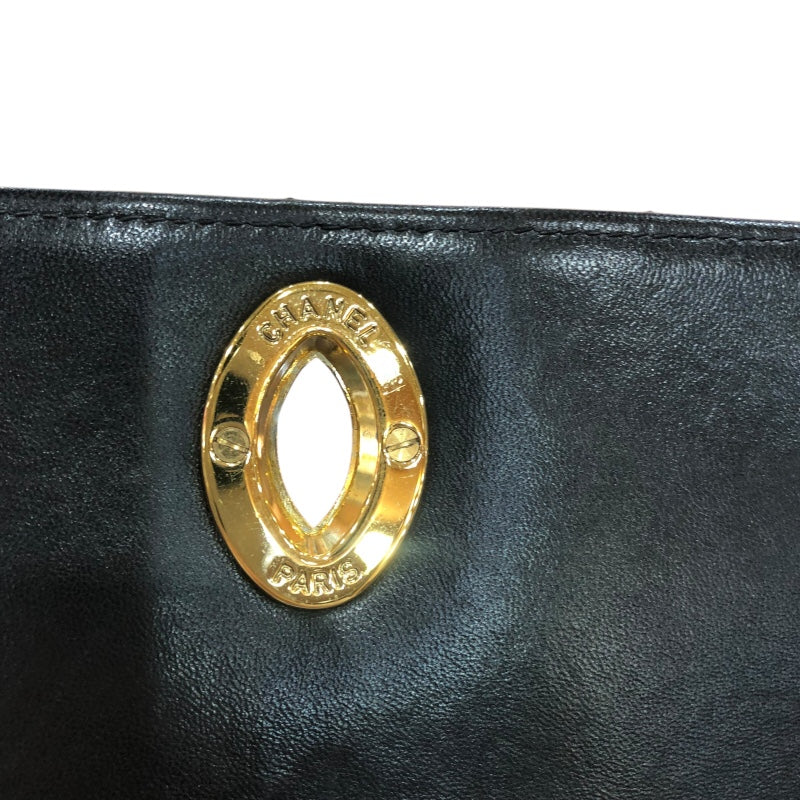 シャネル CHANEL チェーンショルダー ブラック　GD金具 ラムスキン ユニセックス ショルダーバッグ