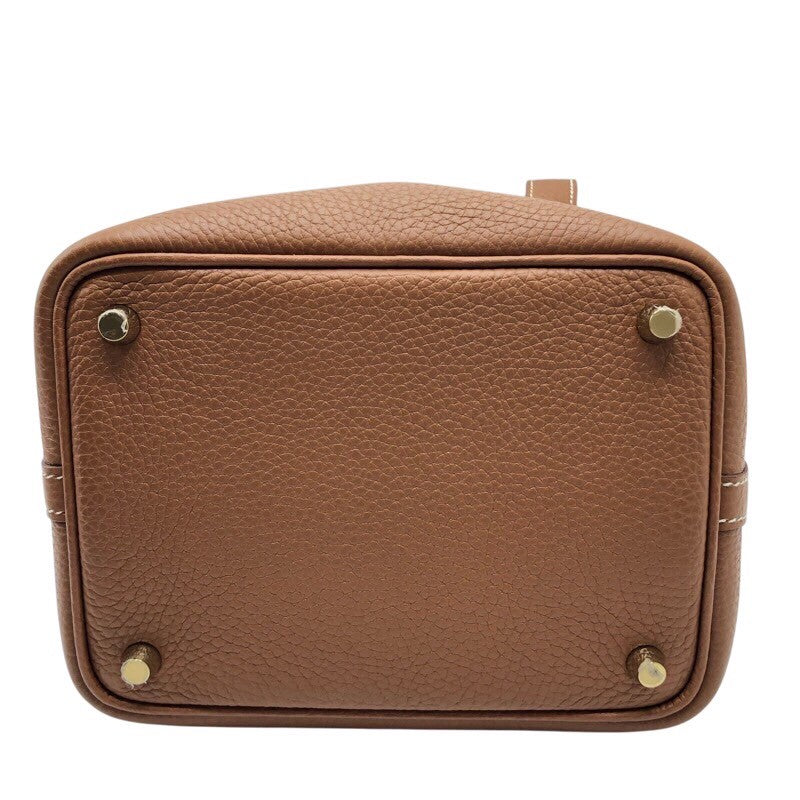 エルメス HERMES ピコタンロックPM Y刻 ゴールド×GD金具 トリヨン レディース ハンドバッグ