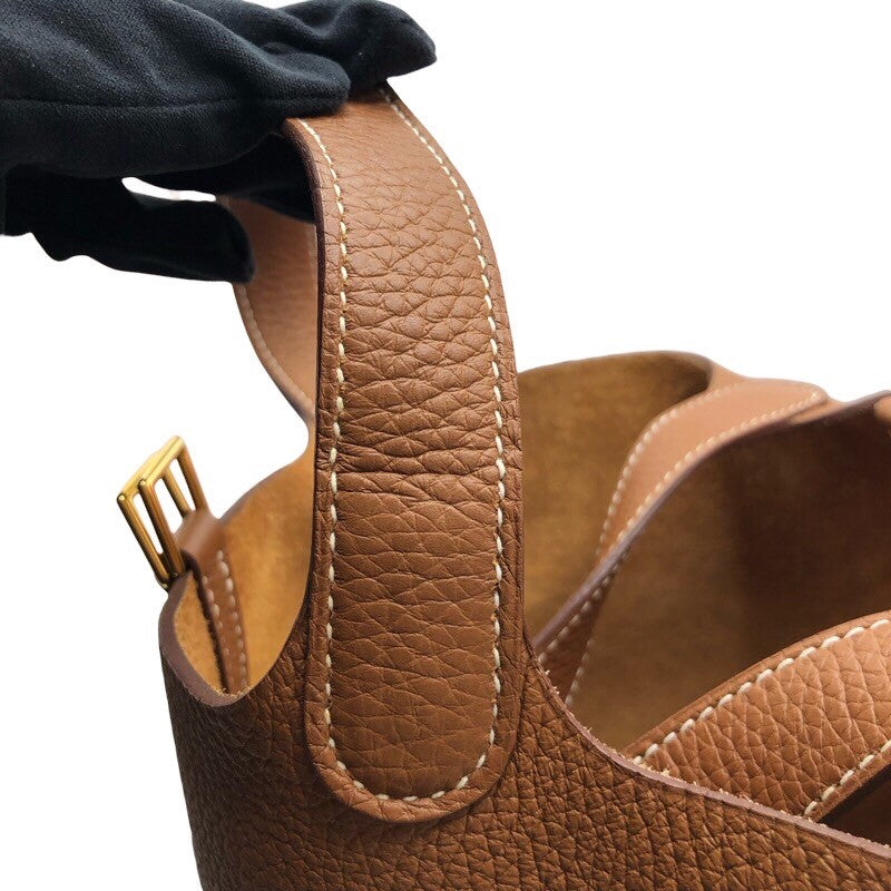 エルメス HERMES ピコタンロックPM Y刻 ゴールド×GD金具 トリヨン レディース ハンドバッグ