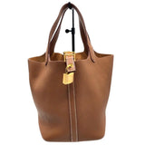 エルメス HERMES ピコタンロックPM Y刻 ゴールド×GD金具 トリヨン レディース ハンドバッグ