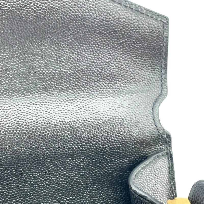 サンローラン SAINT LAURENT カサンドラ トップ ハンドバッグ ブラック GD金具 キャビア レディース ショルダーバッグ