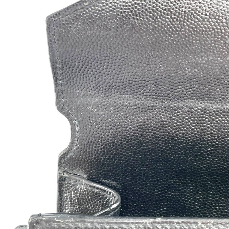 サンローラン SAINT LAURENT カサンドラ トップ ハンドバッグ ブラック GD金具 キャビア レディース ショルダーバッグ